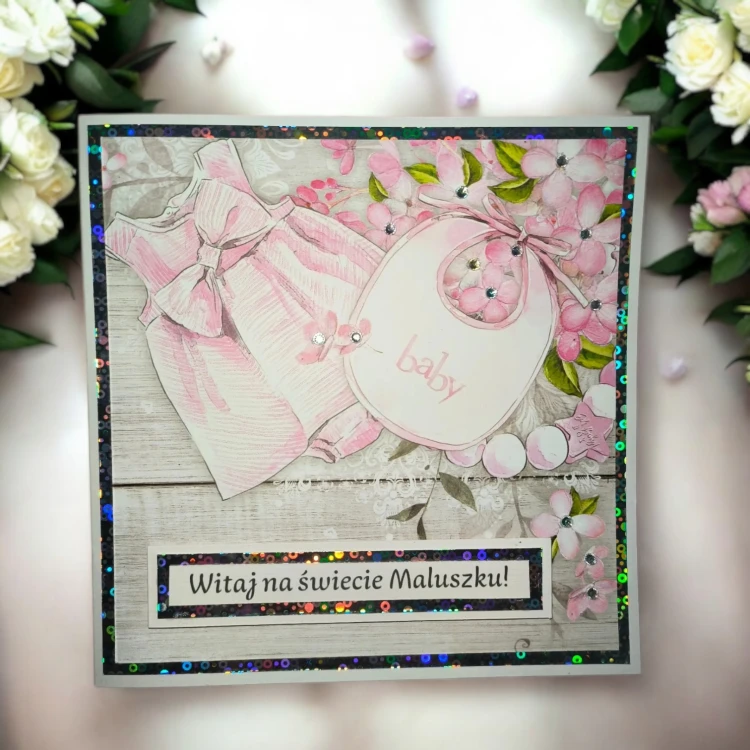 Kartka na narodziny dziecka z napisem ,,Witaj na świecie maluszku''.png