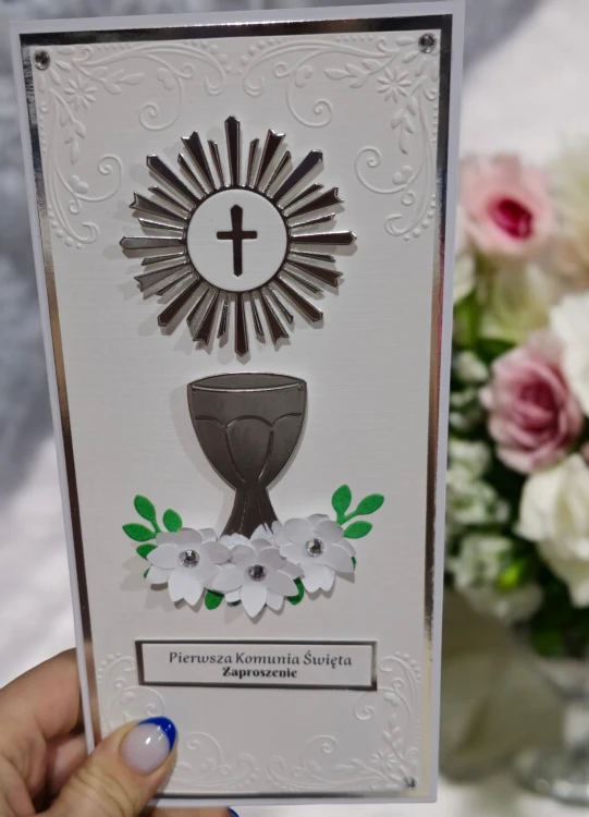 Zaproszenie na Pierwszą Komunię Świętą - Elegancja i Styl - ręcznie robione.png