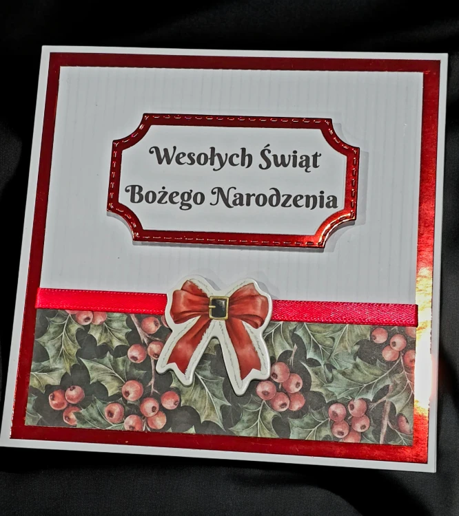 Kartka świąteczna na Boże Narodzenie z kokardką.png