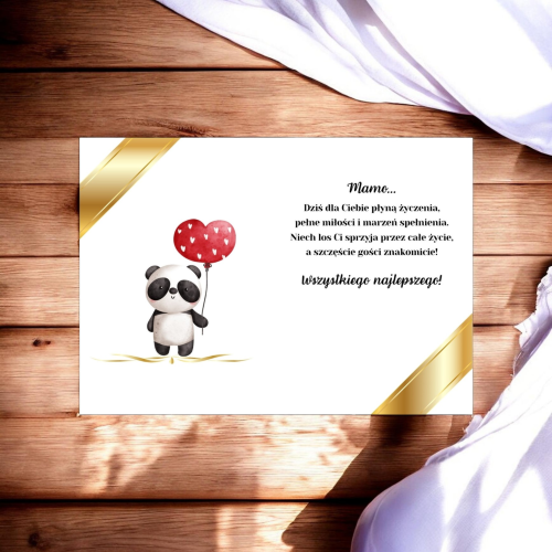 Wnętrze kartki na Dzień Mamy z życzeniami